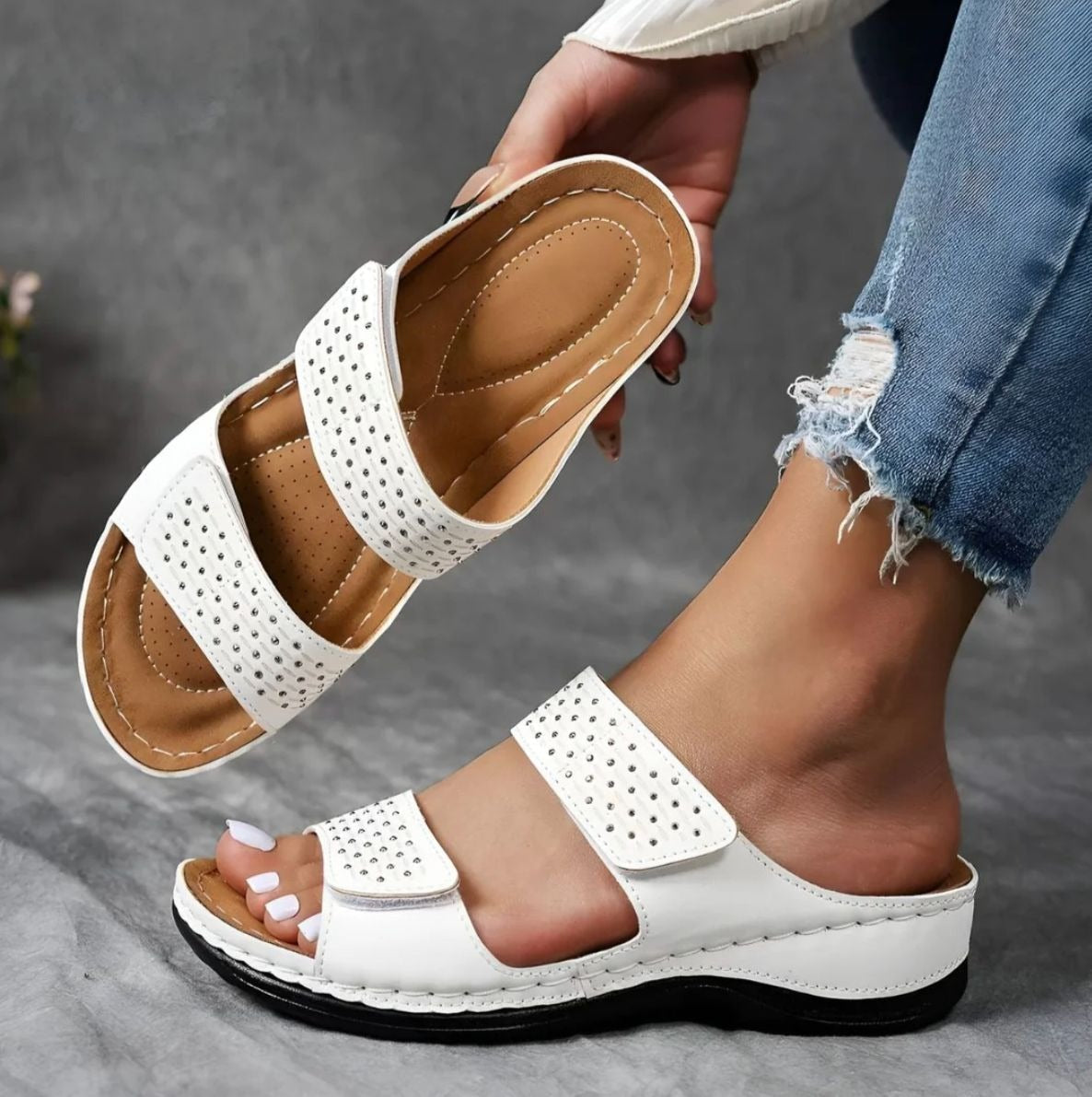 Women's Orthopedic Sandals Velcro Strap Adjustable Comfort Casual