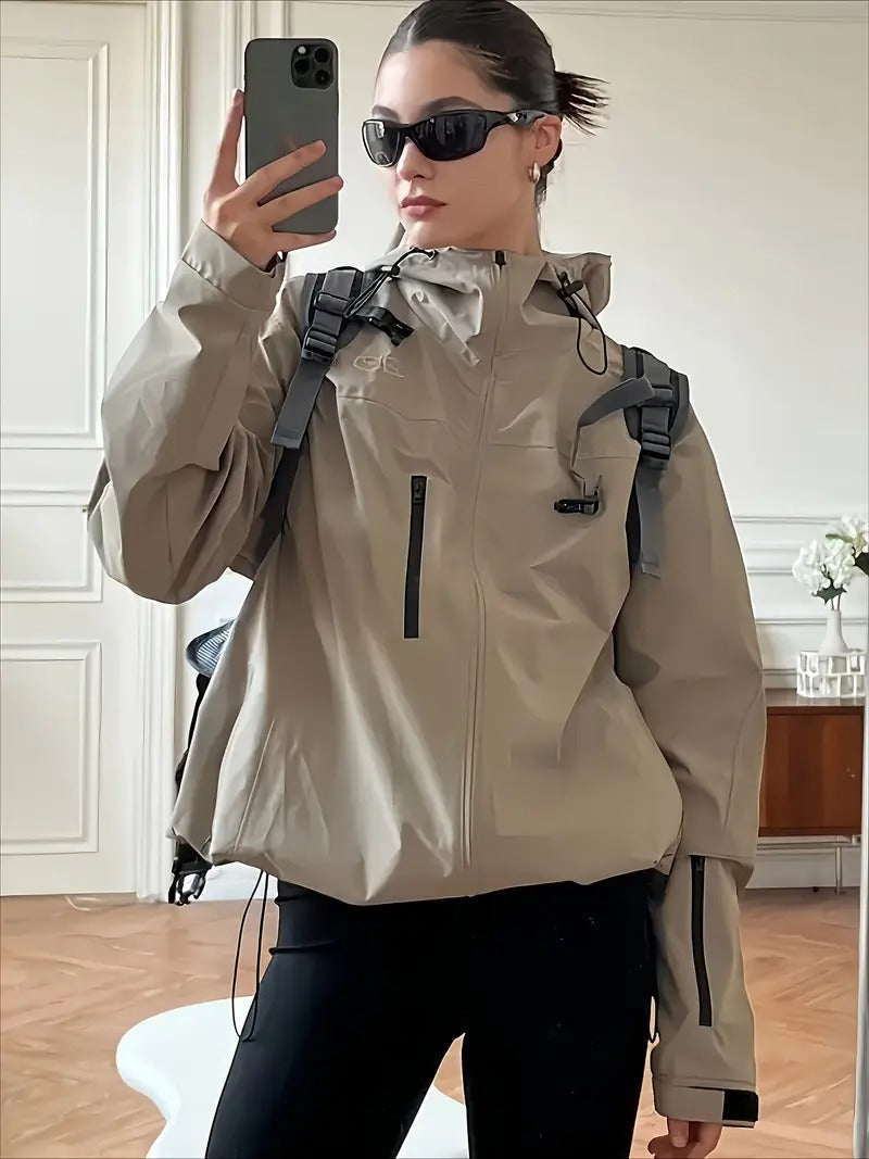 Women's Winter Windbreaker Jacket Hooded Loose Fit Casual Everyday