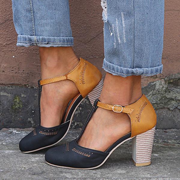 Women's Mary Jane Block Heel Shoes Elegant Spring Casual Comfort