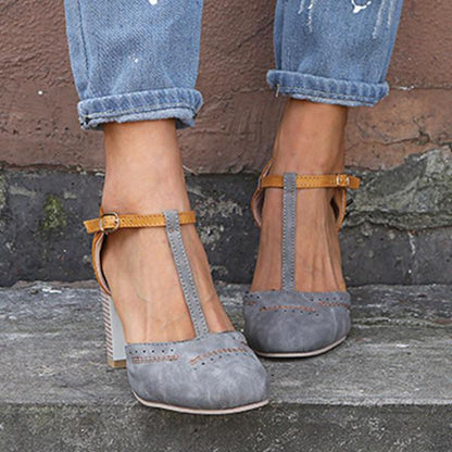 Women's Mary Jane Block Heel Shoes Elegant Spring Casual Comfort