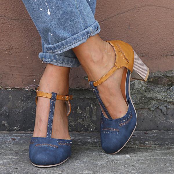 Women's Mary Jane Block Heel Shoes Elegant Spring Casual Comfort