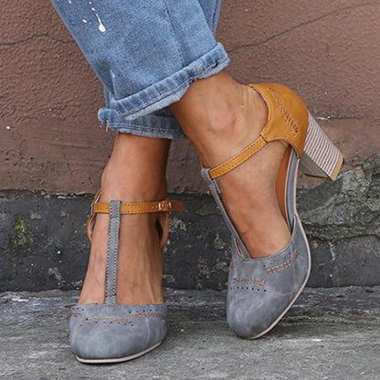 Block Heel Elegant Shoes Suede Ankle Strap Comfort Dressy