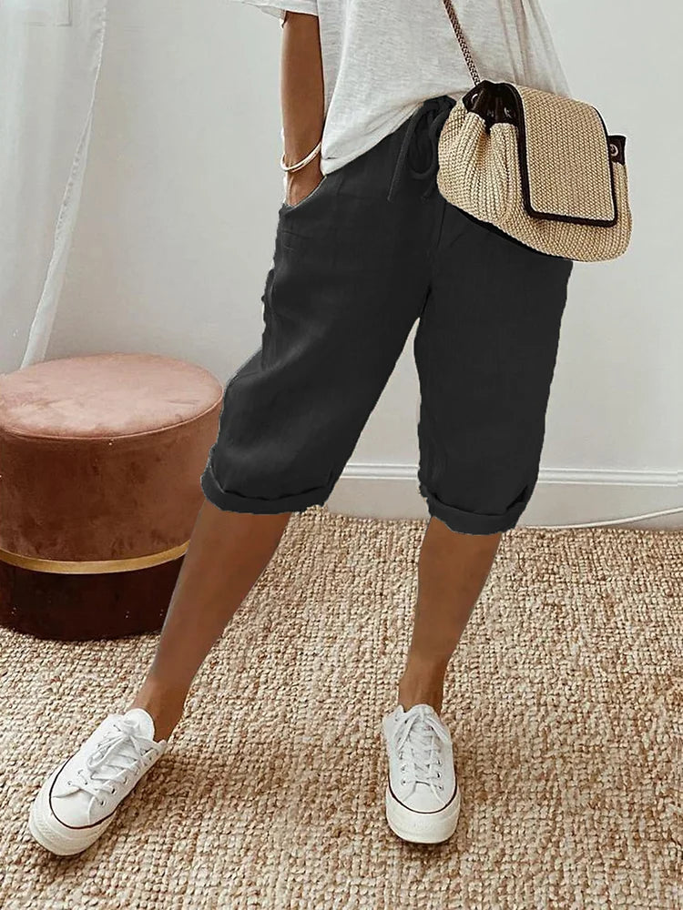 Variant image for Lena Women's Linen Shorts – Relaxed Fit, Breathable Cotton Blend-1