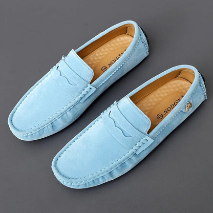 Men's Penny Loafers Slip On Round Toe Casual Suede-Look Moccasin