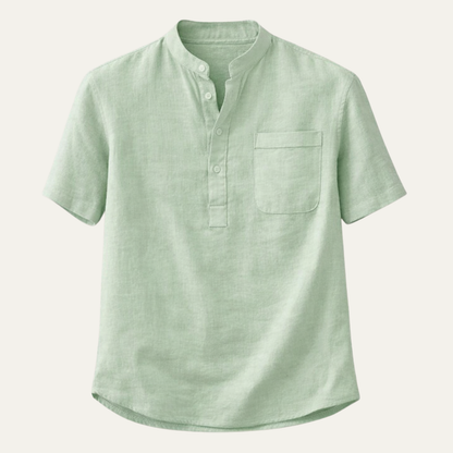 Men's Henley shirt with a button front