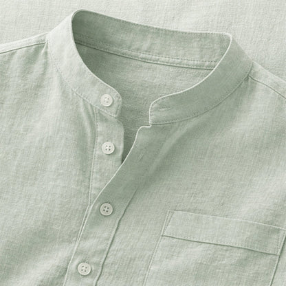 Men's Henley shirt with a button front
