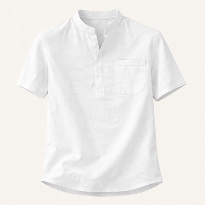 Men's Henley shirt with a button front