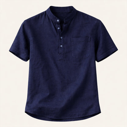 Men's Henley shirt with a button front