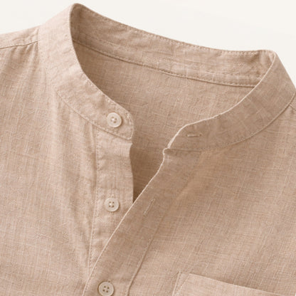 Men's Henley shirt with a button front