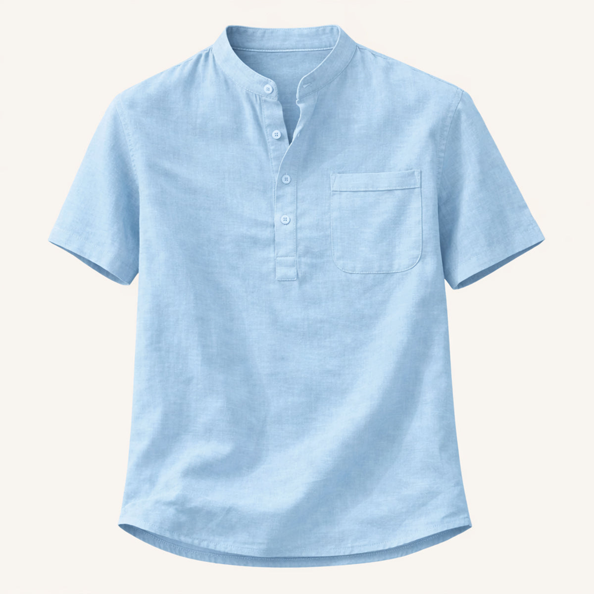 Men's Henley shirt with a button front