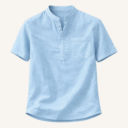 Men's Henley shirt with a button front