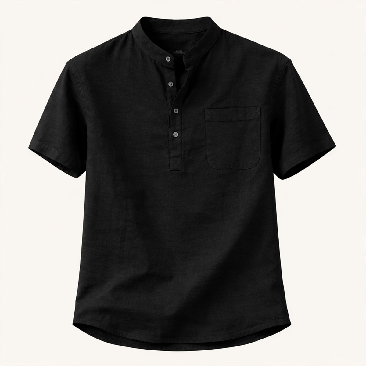 Men's Henley shirt with a button front