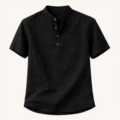 Men's Henley shirt with a button front