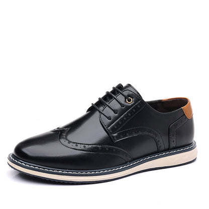 Men's lace-up brogue dress shoes with wingtip detailing