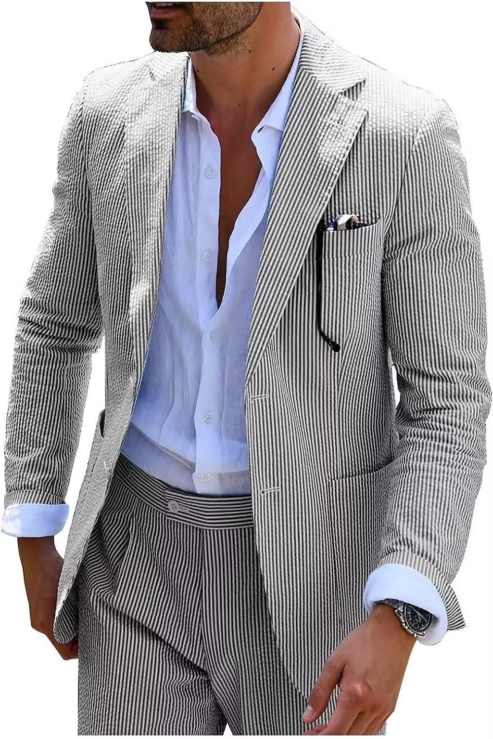 Men's suit with a matching jacket and trousers