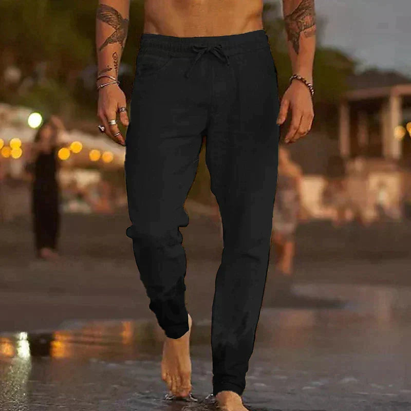 mens-linen-blend-pants-with-drawstring-waist-and-gathered-ankles-4