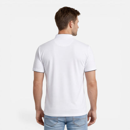 Men's short-sleeve Henley shirt with a button front