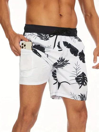 Men's Swim Shorts in Monochrome flora