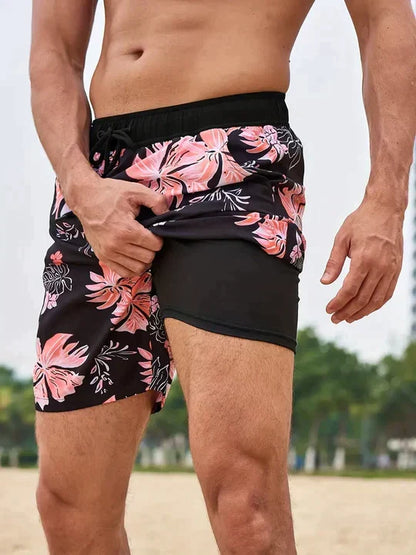 Men's Swim Shorts in Black orange tide