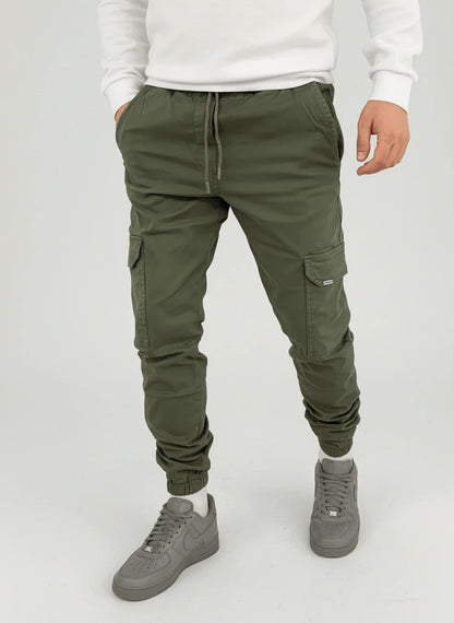 Men's tapered trousers with a drawstring waist