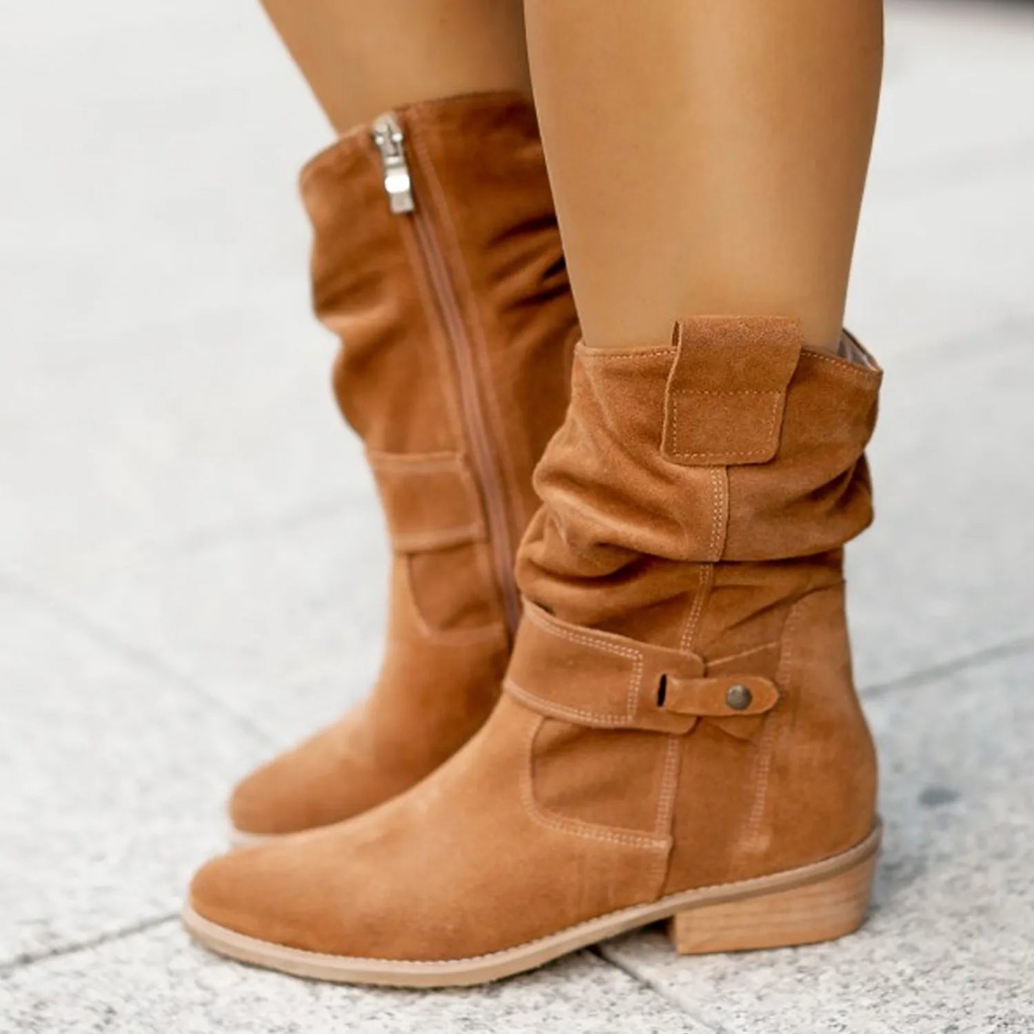 Casual Slip On Boots Soft Shaft Relaxed Fit Everyday Ankle Bootie