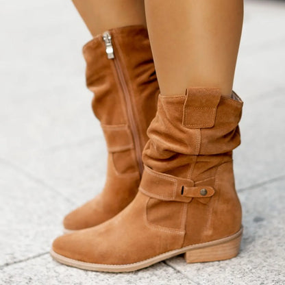 Casual Slip On Boots Soft Shaft Relaxed Fit Everyday Ankle Bootie