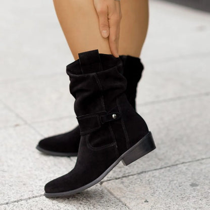 Casual Slip On Boots Soft Shaft Relaxed Fit Everyday Ankle Bootie