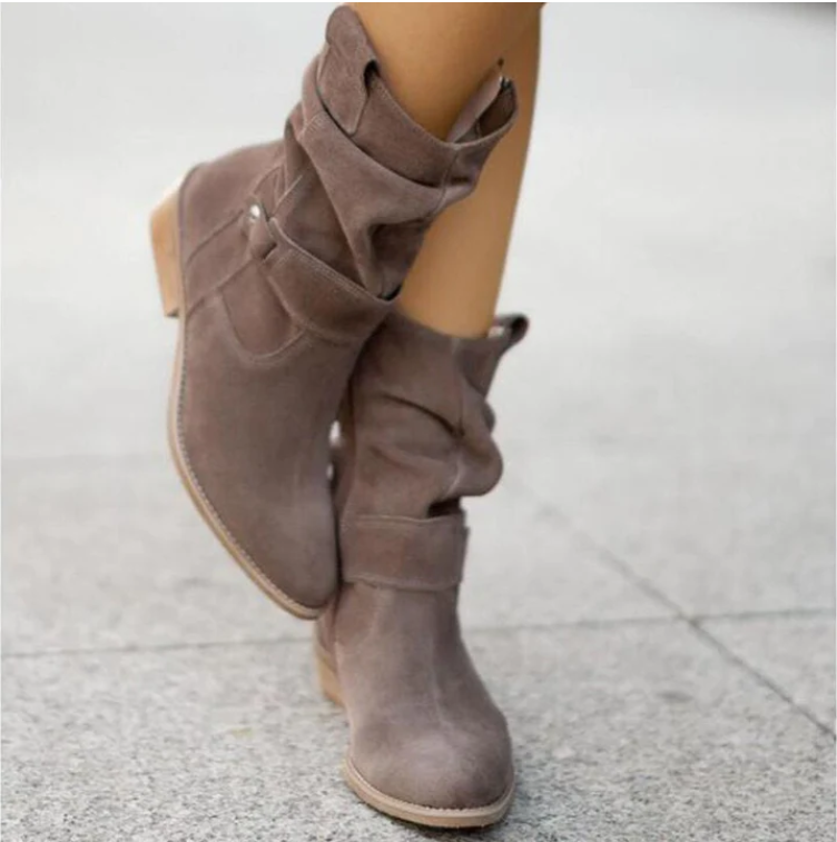 Casual Slip On Boots Soft Shaft Relaxed Fit Everyday Ankle Bootie