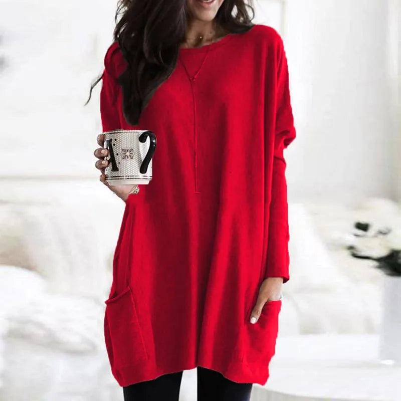 Women's Long Sweater Casual Modern Knit Top Comfortable Everyday