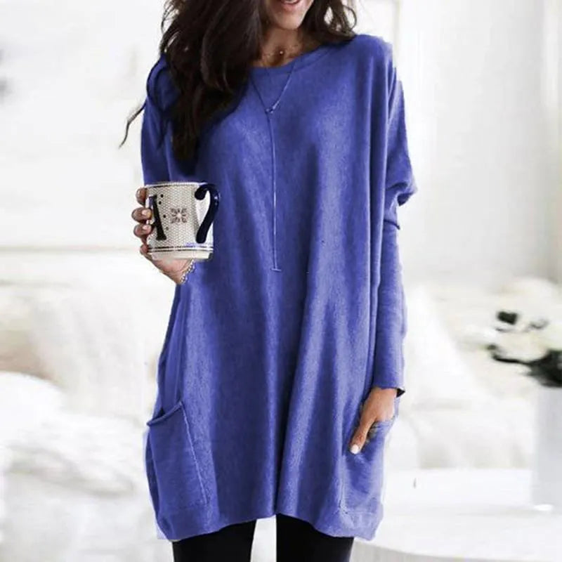 Women's Long Sweater Casual Modern Knit Top Comfortable Everyday