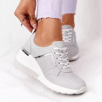 Women's Orthopedic Sneakers White Leather Comfort Support Shoes
