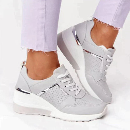 Women's Orthopedic Sneakers White Leather Comfort Support Shoes