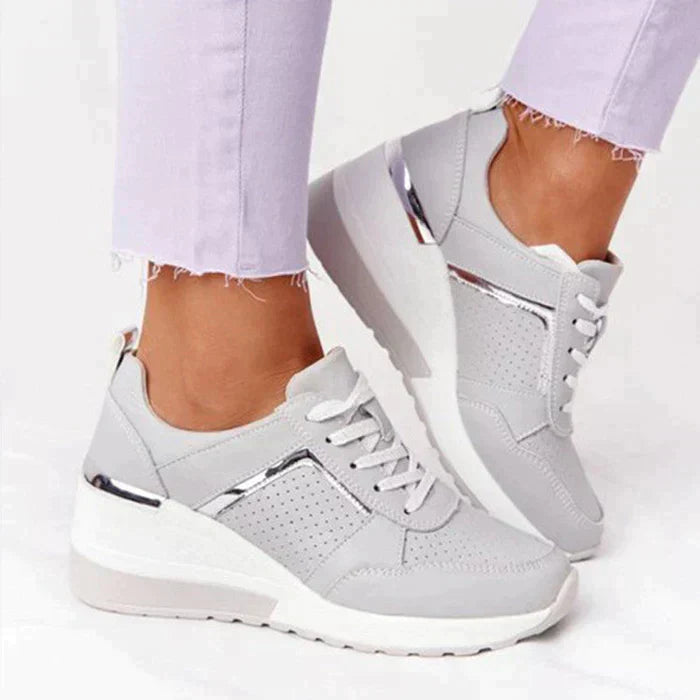 Women's Orthopedic Sneakers White Leather Comfort Support Shoes