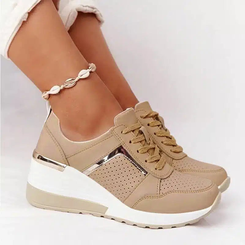 Women's Orthopedic Sneakers White Leather Comfort Support Shoes