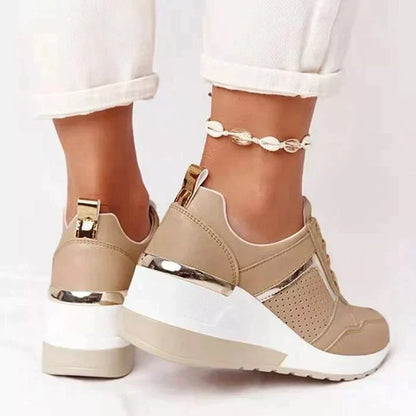 Women's Orthopedic Sneakers White Leather Comfort Support Shoes
