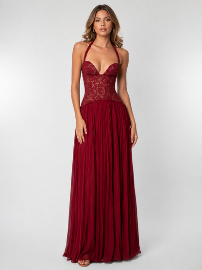 Paloma women's maxi dress in Burgundy