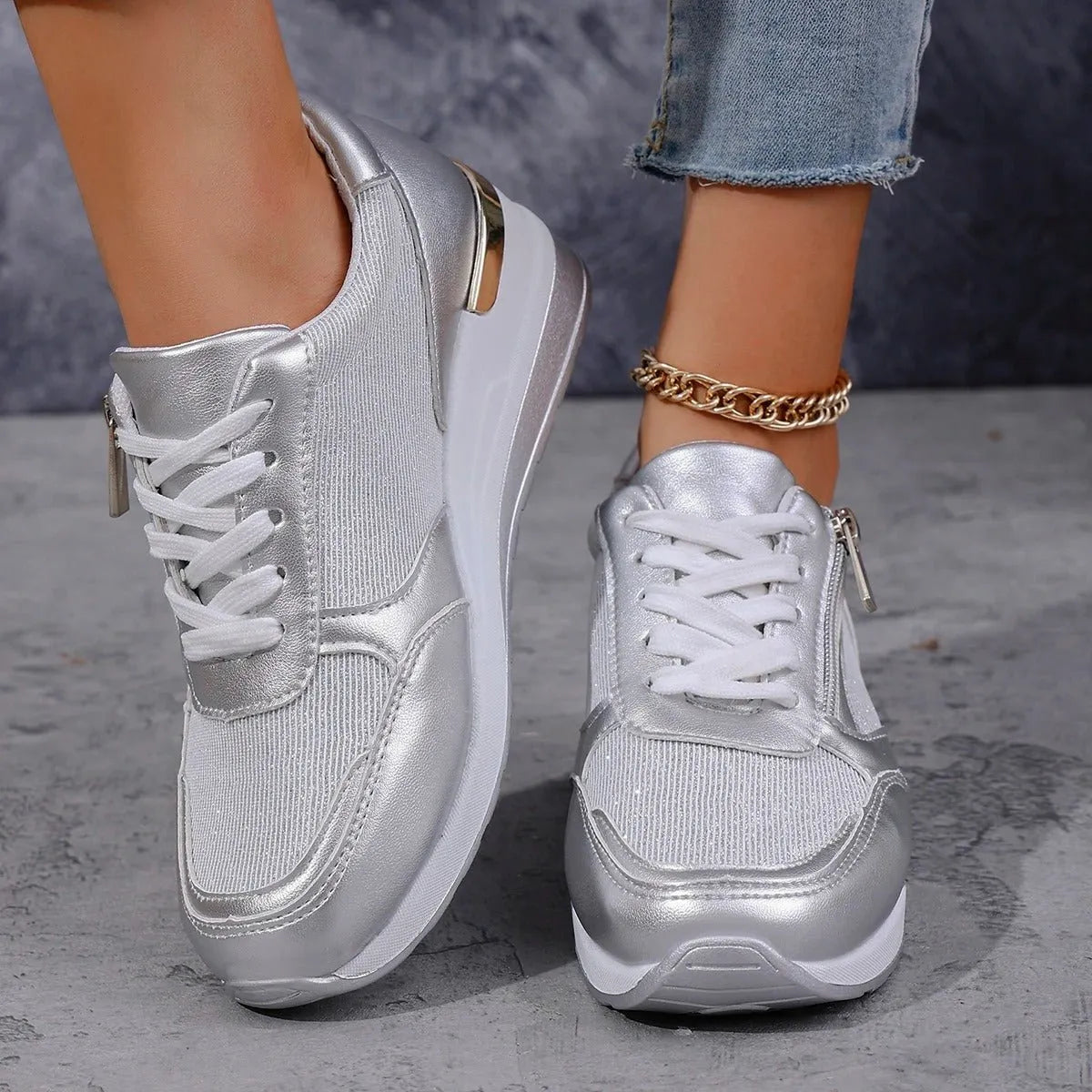 Women's Platform Walking Sneaker Lightweight Casual Everyday Shoes