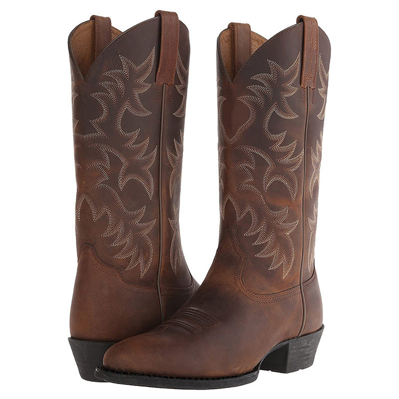 Women's Cowboy Boots Western Style Decorative Stitching Casual Fashion