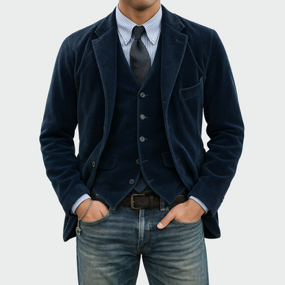 Men's Blazer and Vest Set Tailored Two-Piece Formal Suit Jacket Smart Slim Fit Wedding Dinner Party Office Occasion Outfit