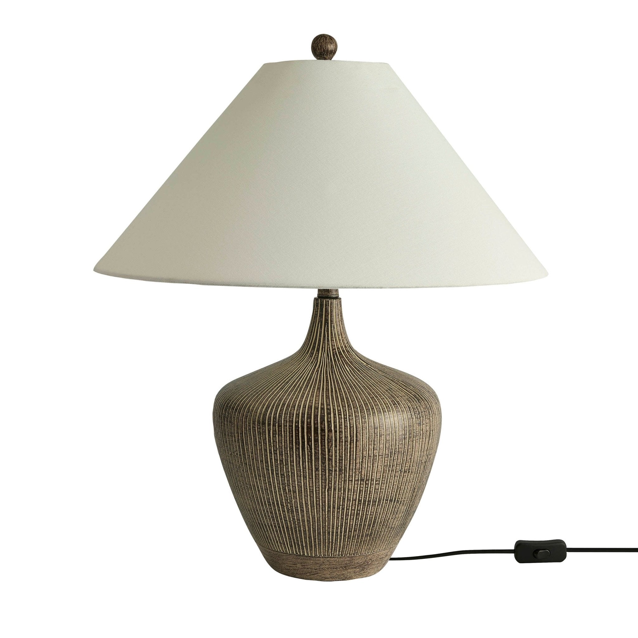 Tribeca Black Resin Table Lamp with White Shade