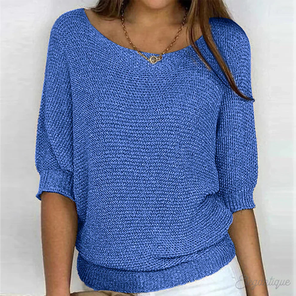 Women's Elegant Knit Pullover Louisa Comfortable Everyday Casual Sweater