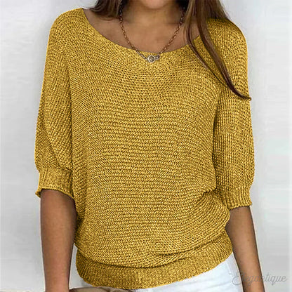 Women's Elegant Knit Pullover Louisa Comfortable Everyday Casual Sweater