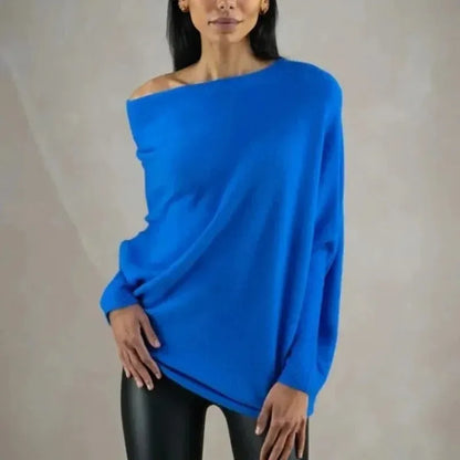 Asymmetric Cashmere Blend Jumper Women Elegant Comfortable Soft Knit