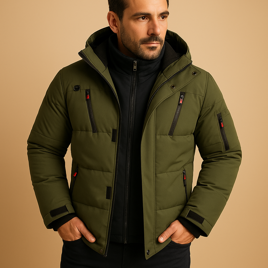 Men's Winter Jacket Thick Padded Zip Warm Heavy Duty Casual Everyday