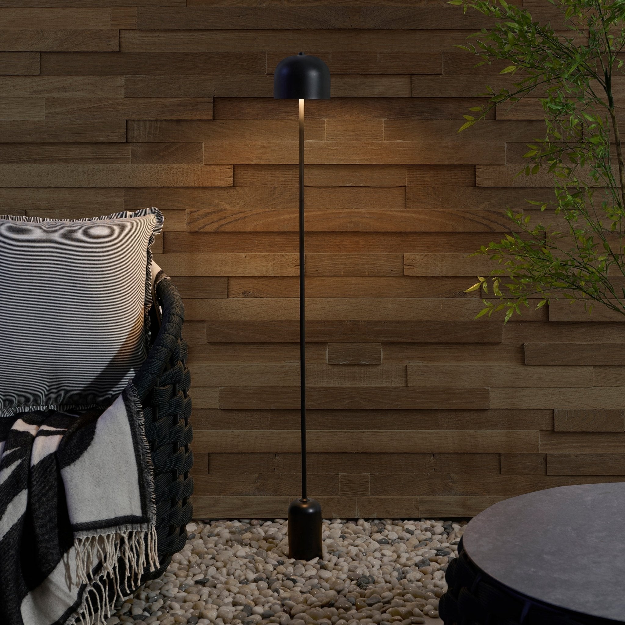 Rechargeable Waterproof Black LED Floor Light for Indoor and Outdoor Use, Portable USB Lamp