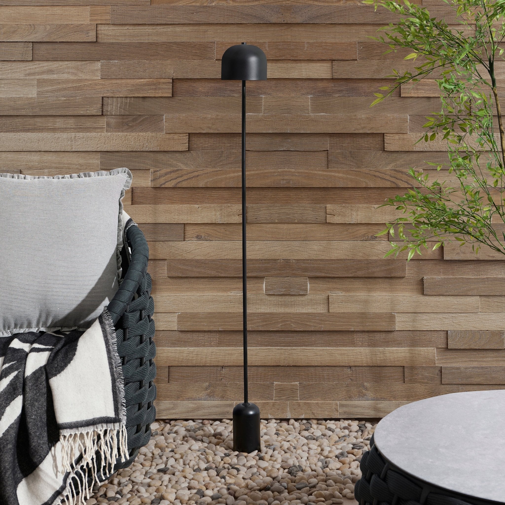 Rechargeable Waterproof Black LED Floor Light for Indoor and Outdoor Use, Portable USB Lamp