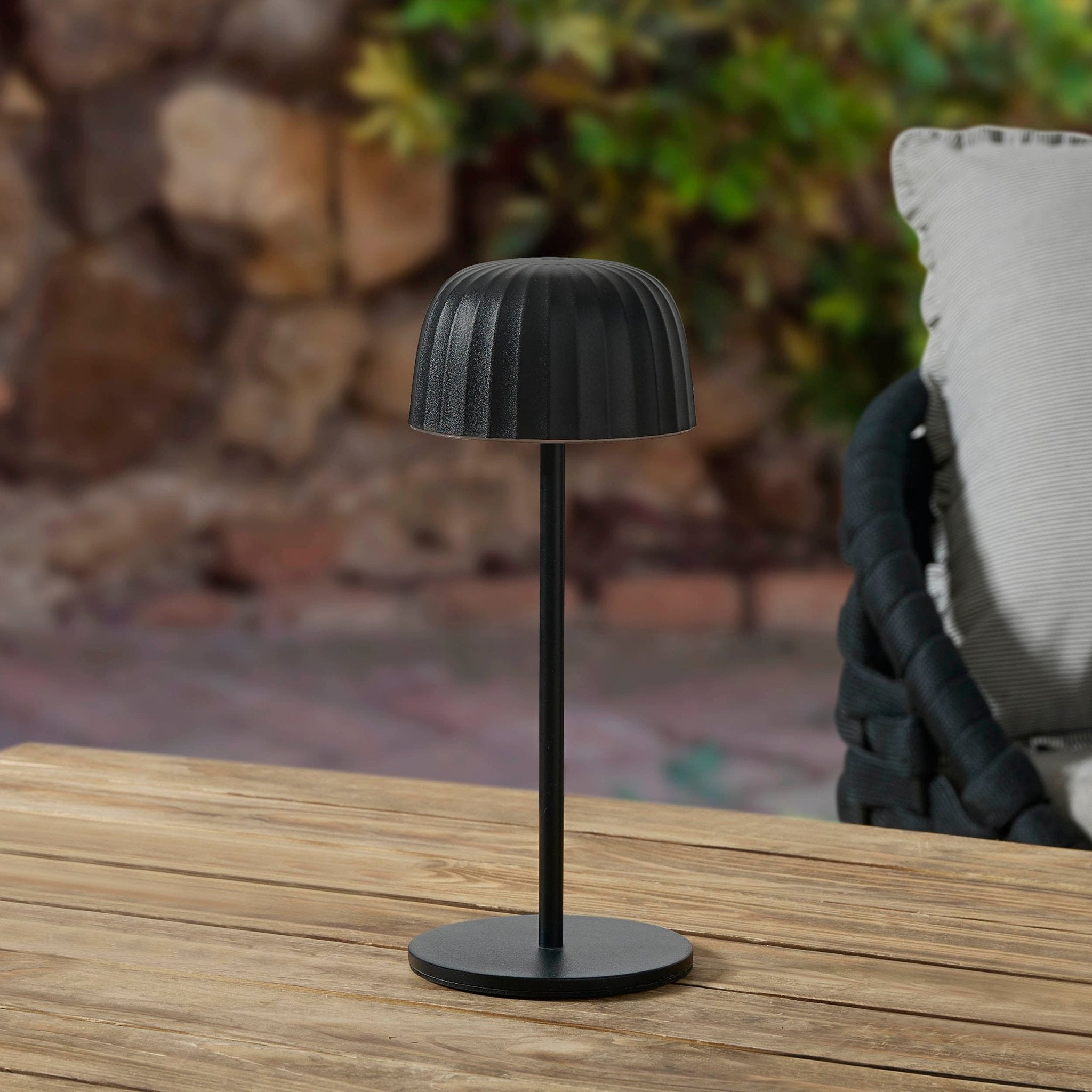Rechargeable Waterproof LED Table Light Black for Indoor and Outdoor Use