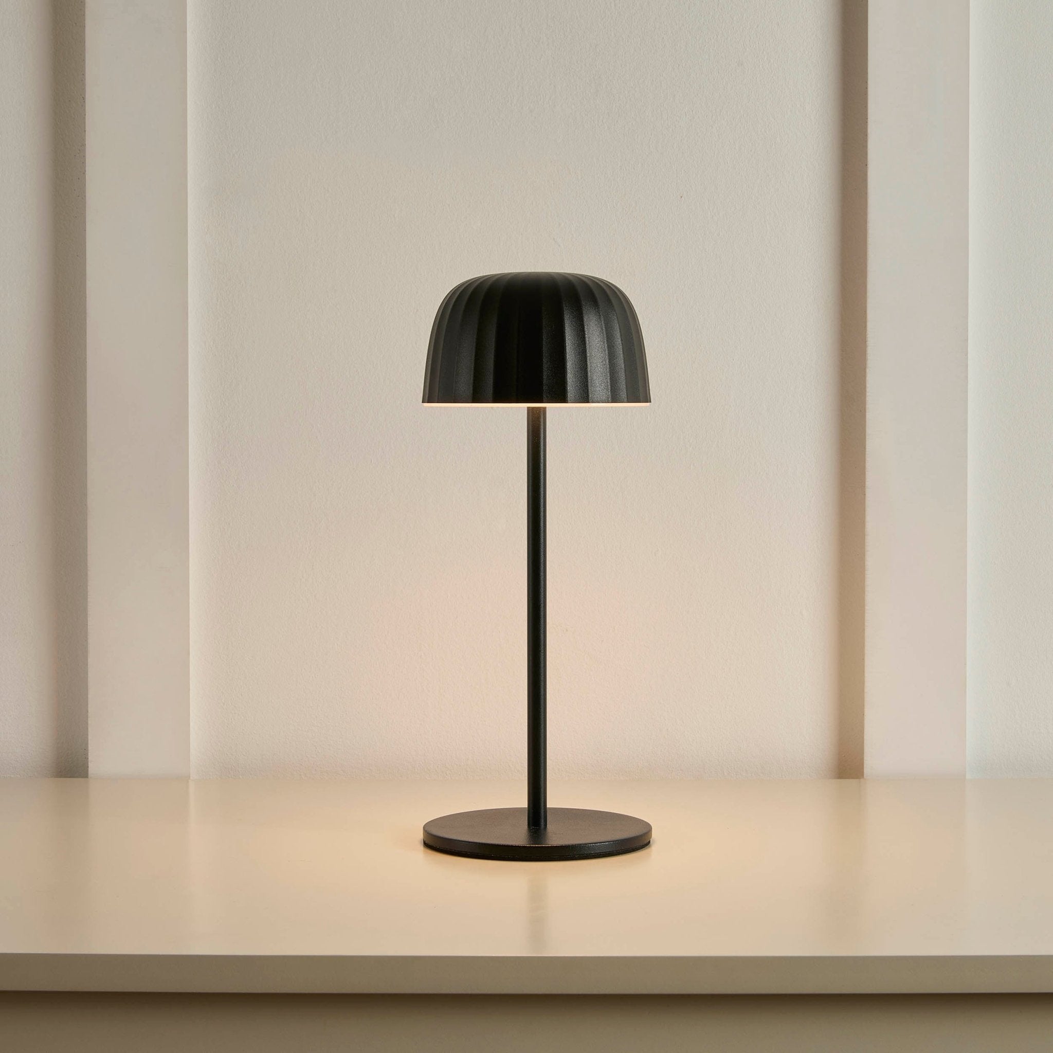 Rechargeable Waterproof LED Table Light Black for Indoor and Outdoor Use