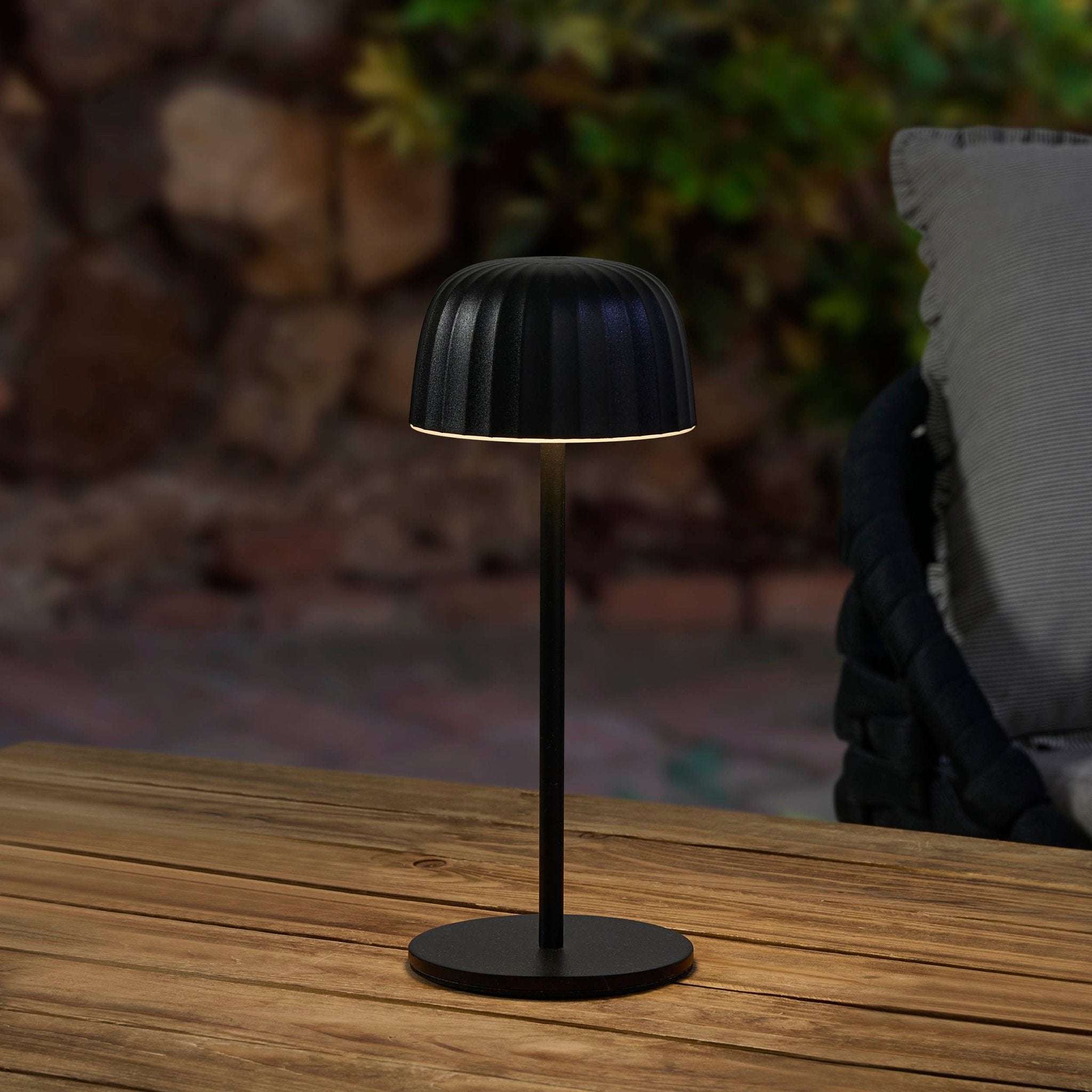 Waterproof Rechargeable LED Table Light Black Portable USB Lamp