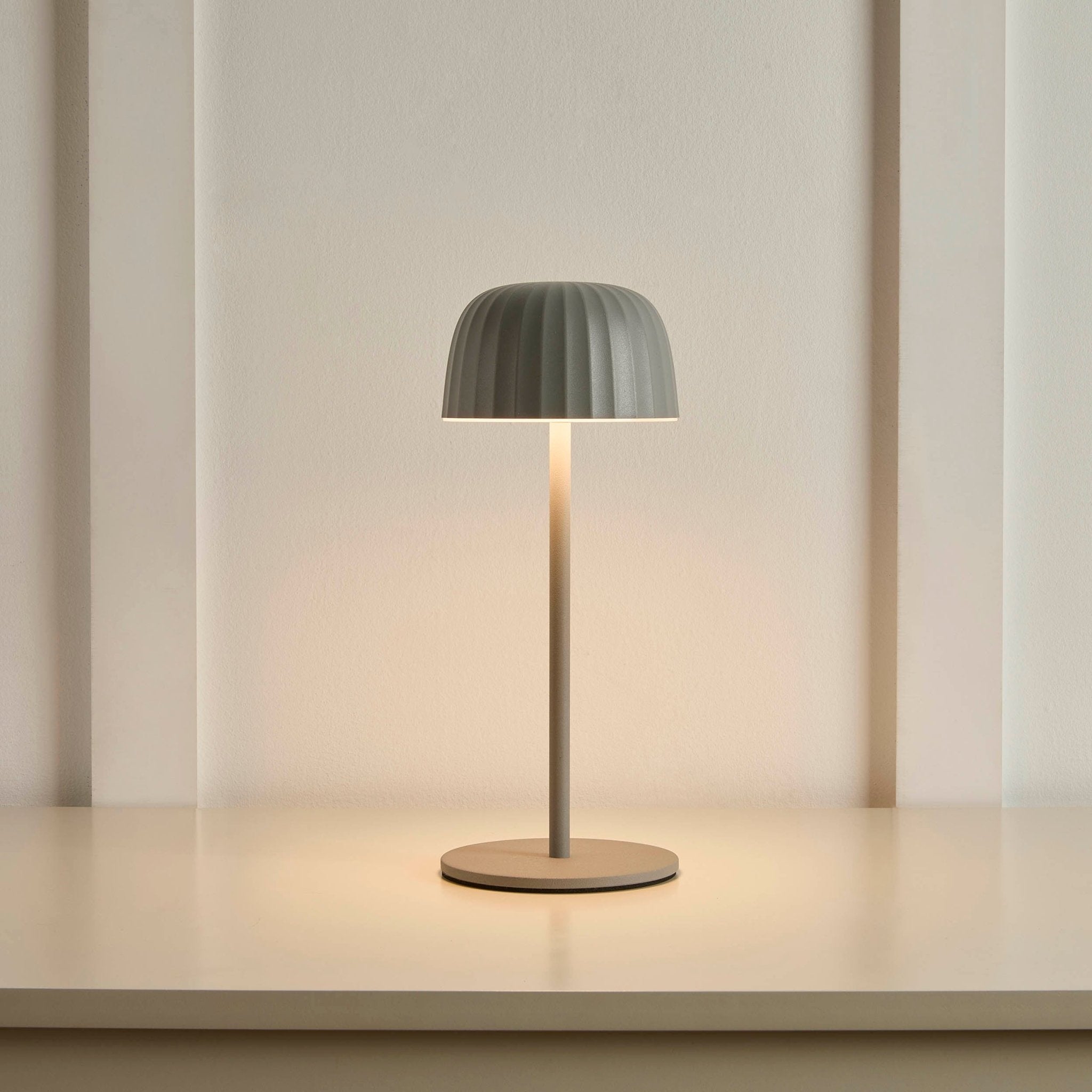 Rechargeable Waterproof LED Table Light Grey - Portable Modern Lamp